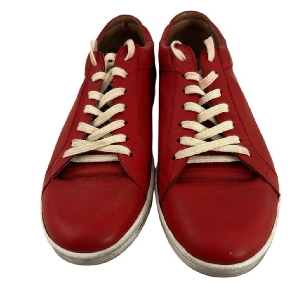 Donald J Pliner Smooth‎ Red Leather Lace Up Sneakers Mens Size 9